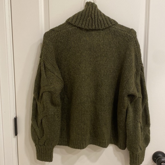 NWT Madewell Somervell Modern Cable Turtleneck Sweater, Size XS Olive Green - Picture 8 of 8